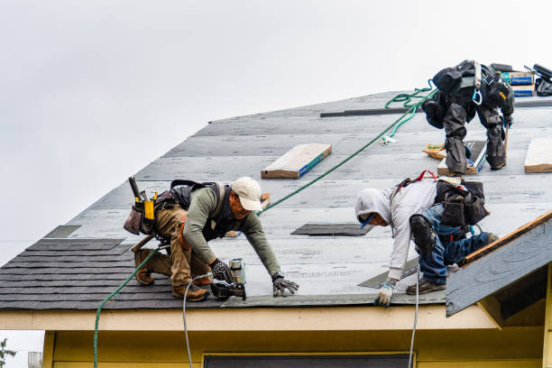 Professional Gutter Installation technician working in Lennon, MI